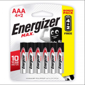 Pin ENERGIZER MAX AAA E92 BP4+2