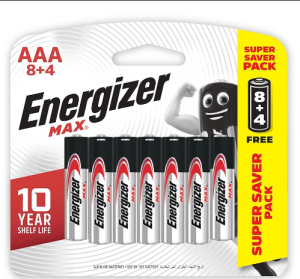 Pin ENERGIZER MAX AAA E92 BP8+4